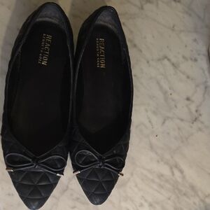 Kenneth Cole Reaction Quilted Black Flats with Bow